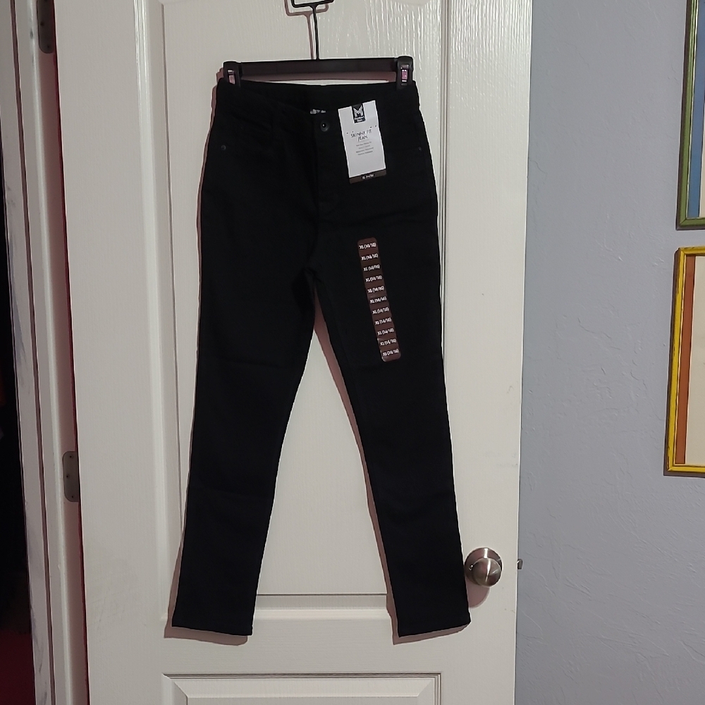 2 Pairs Girls Size XL(14/16) Denim & Black Skinny Fit Jeans